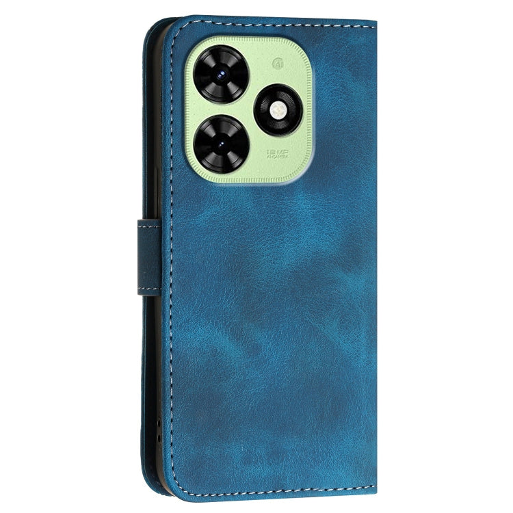For Tecno Spark Go 2024 4G Grid Butterfly Embossed Pattern Leather Phone Case with Lanyard