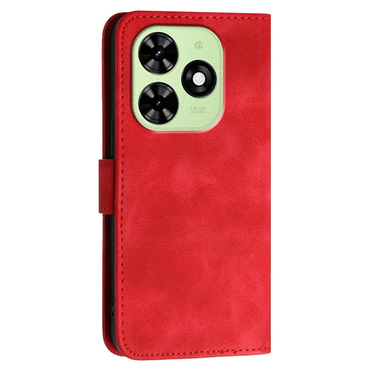 For Tecno Spark Go 2024 4G Grid Butterfly Embossed Pattern Leather Phone Case with Lanyard