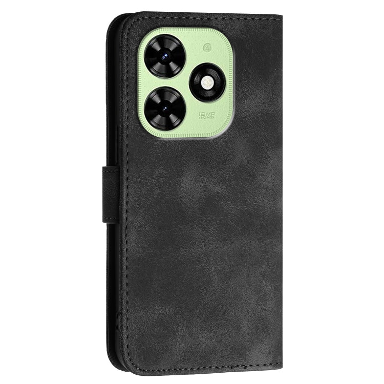For Tecno Spark Go 2024 4G Grid Butterfly Embossed Pattern Leather Phone Case with Lanyard