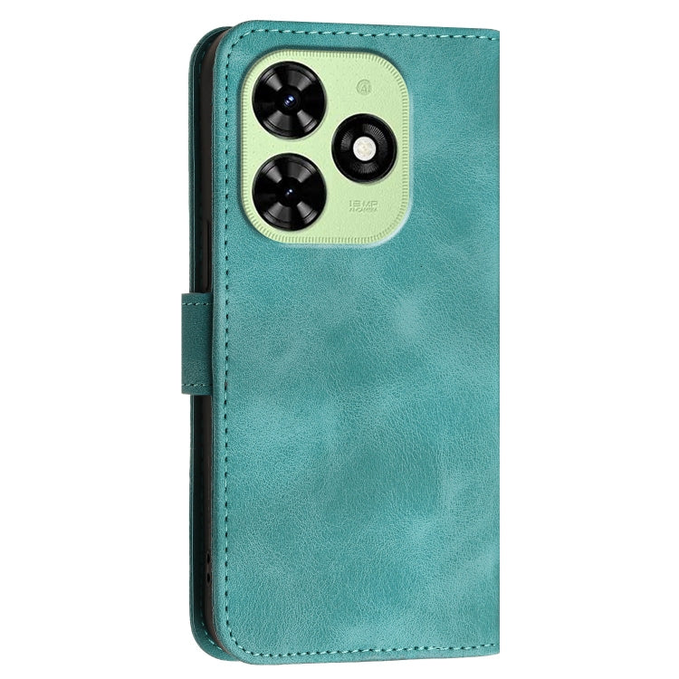 For Tecno Spark Go 2024 4G Grid Butterfly Embossed Pattern Leather Phone Case with Lanyard