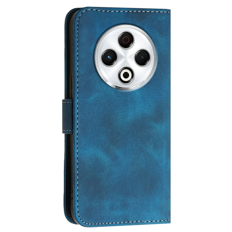 For Tecno Spark 30 4G Grid Butterfly Embossed Pattern Leather Phone Case with Lanyard
