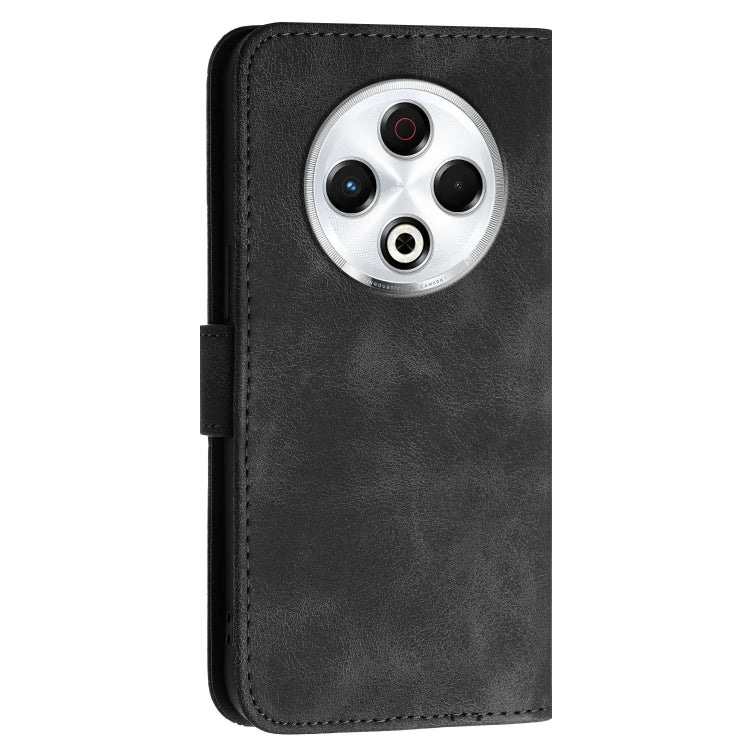 For Tecno Spark 30 4G Grid Butterfly Embossed Pattern Leather Phone Case with Lanyard