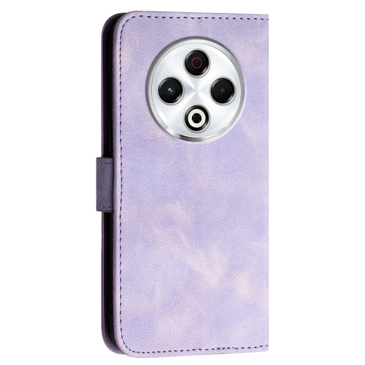 For Tecno Spark 30 4G Grid Butterfly Embossed Pattern Leather Phone Case with Lanyard