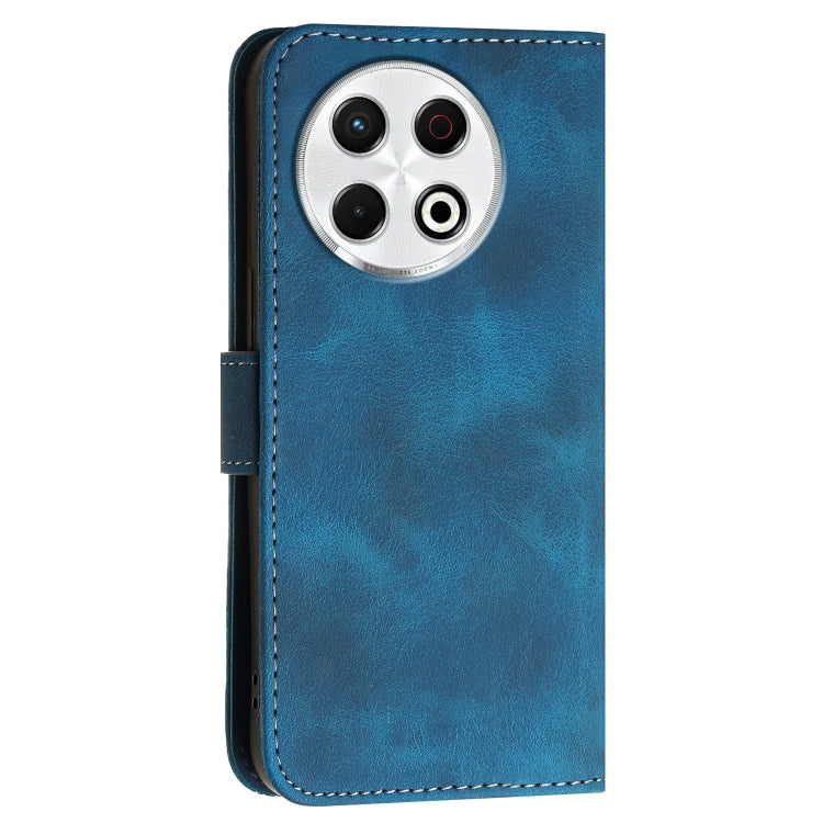 For Tecno Spark 30 Pro 4G Grid Butterfly Embossed Pattern Leather Phone Case with Lanyard