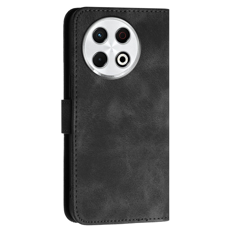 For Tecno Spark 30 Pro 4G Grid Butterfly Embossed Pattern Leather Phone Case with Lanyard