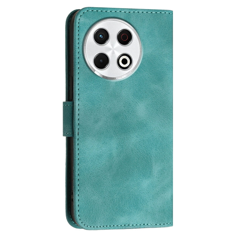 For Tecno Spark 30 Pro 4G Grid Butterfly Embossed Pattern Leather Phone Case with Lanyard