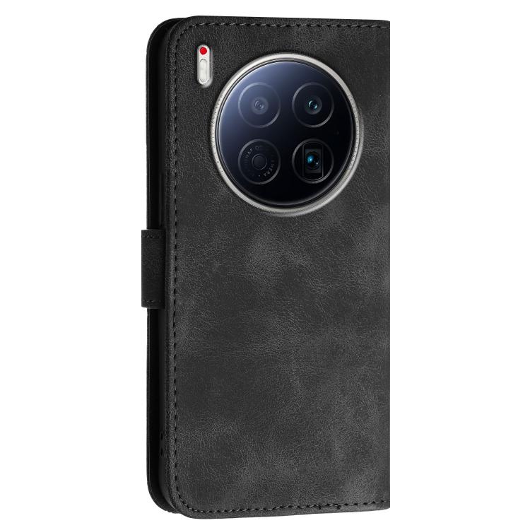 For Tecno Camon 40 Premier Grid Butterfly Embossed Pattern Leather Phone Case with Lanyard
