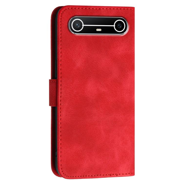For Tecno Spark Slim Grid Butterfly Embossed Pattern Leather Phone Case with Lanyard