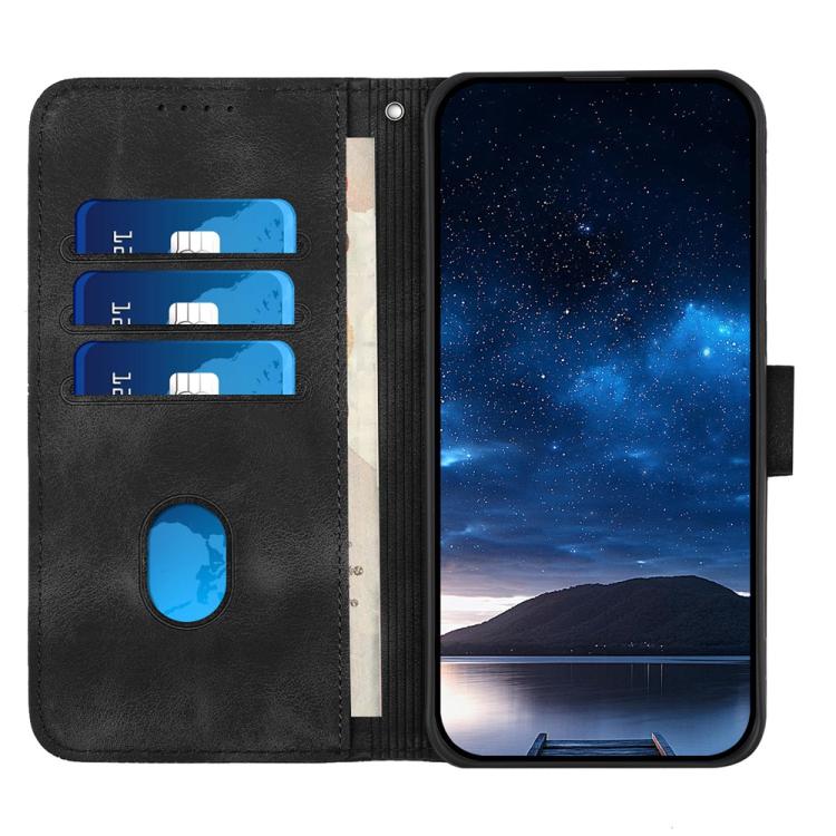 For Tecno Spark Slim Grid Butterfly Embossed Pattern Leather Phone Case with Lanyard