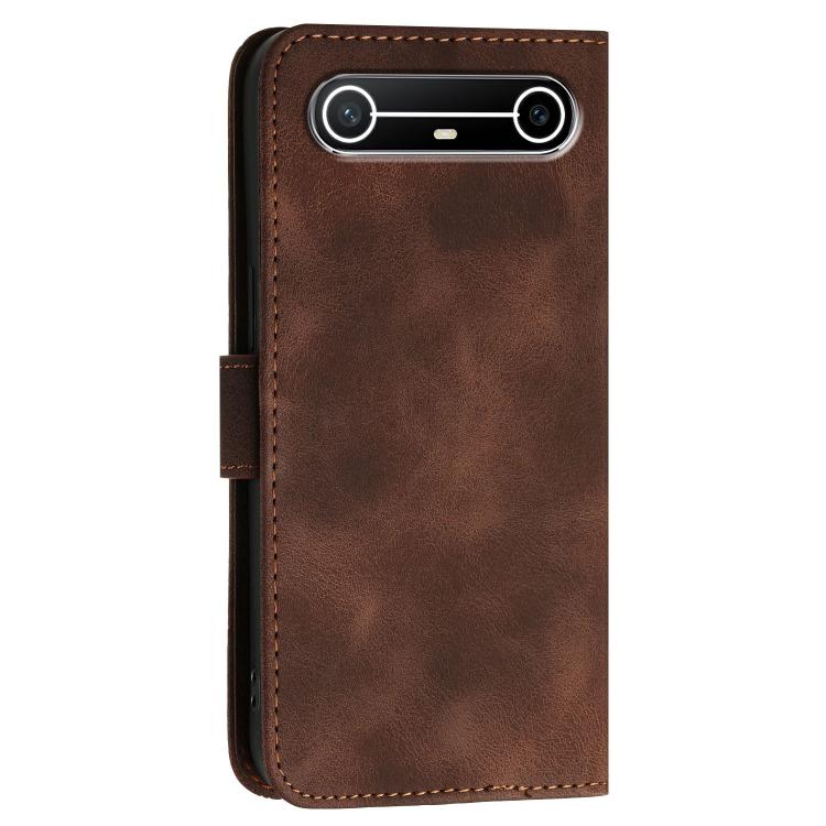 For Tecno Spark Slim Grid Butterfly Embossed Pattern Leather Phone Case with Lanyard