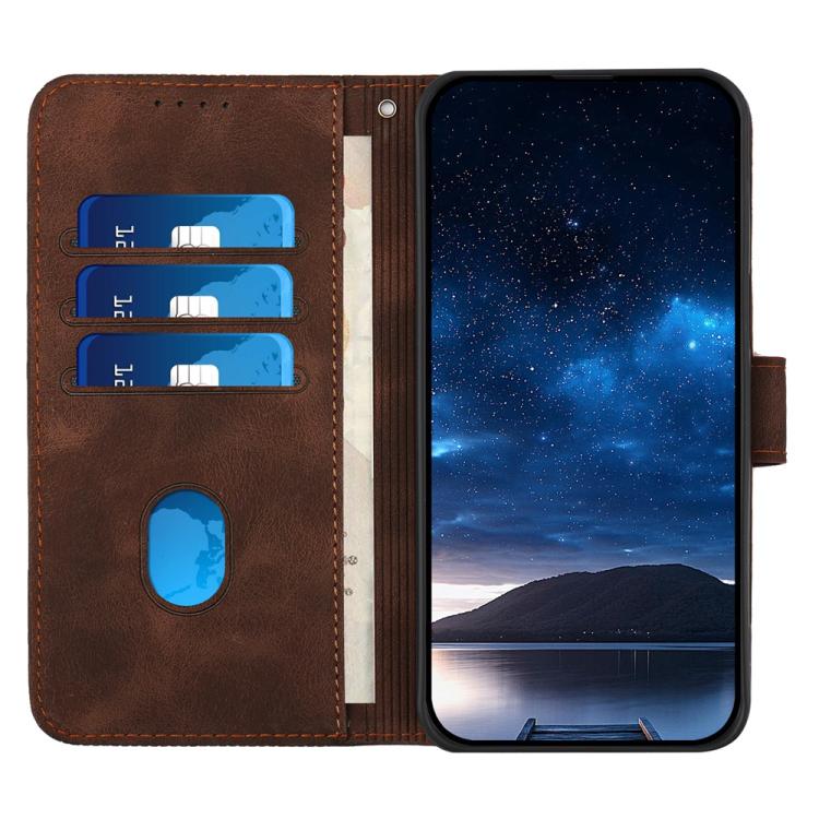 For Tecno Spark Slim Grid Butterfly Embossed Pattern Leather Phone Case with Lanyard