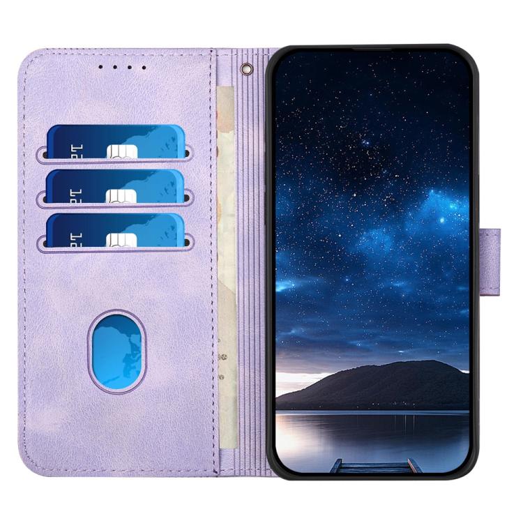 For Tecno Spark Slim Grid Butterfly Embossed Pattern Leather Phone Case with Lanyard
