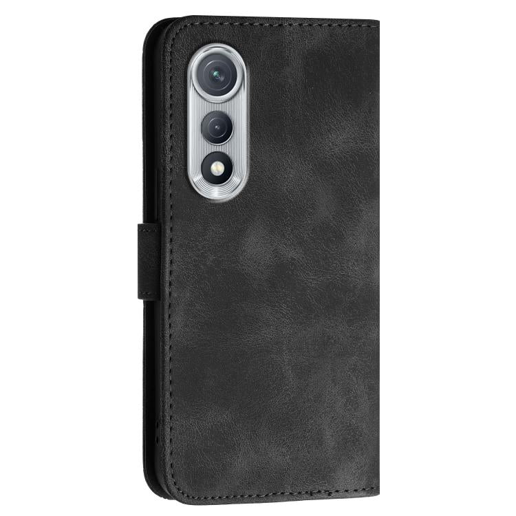For Tecno Pova Curve Grid Butterfly Embossed Pattern Leather Phone Case with Lanyard