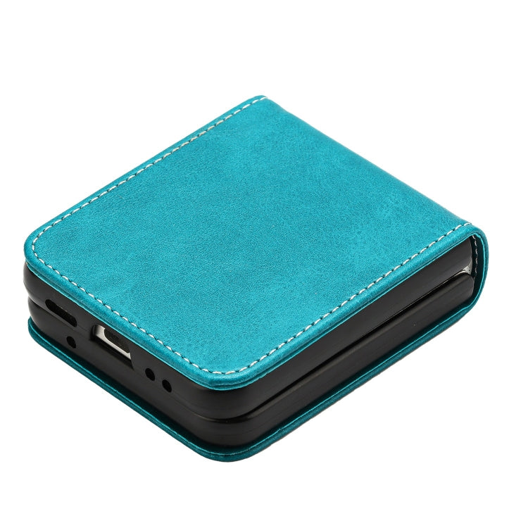 For Samsung Galaxy Z Flip3 5G Solid Color Calf Texture Folding Leather Phone Case