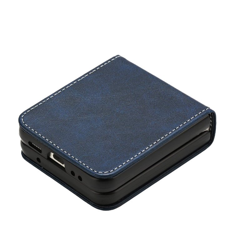 For Samsung Galaxy Z Flip3 5G Solid Color Calf Texture Folding Leather Phone Case