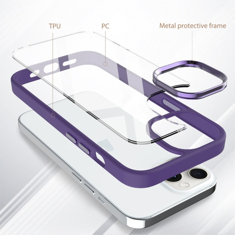 For iPhone 15 Pro Gold Shield 2 in 1 PC + TPU Shockproof Phone Case