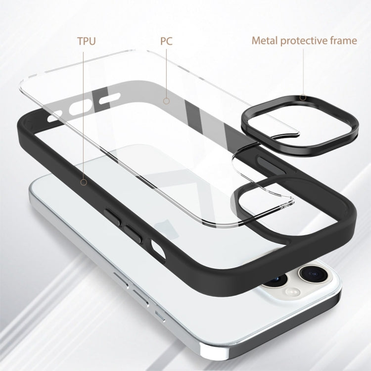 For iPhone 15 Pro Gold Shield 2 in 1 PC + TPU Shockproof Phone Case