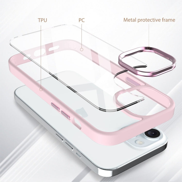 For iPhone 15 Gold Shield 2 in 1 PC + TPU Shockproof Phone Case