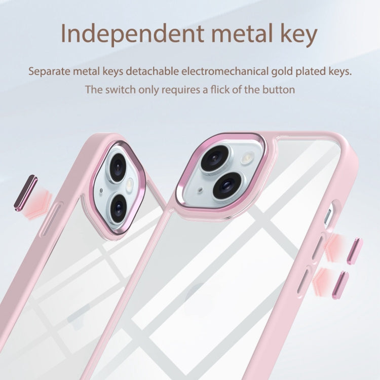 For iPhone 15 Gold Shield 2 in 1 PC + TPU Shockproof Phone Case