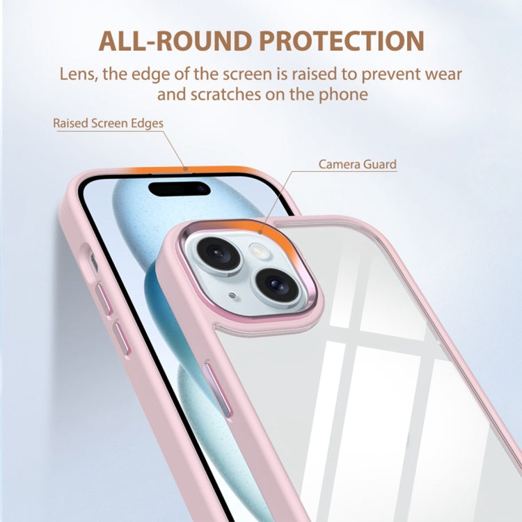 For iPhone 15 Gold Shield 2 in 1 PC + TPU Shockproof Phone Case