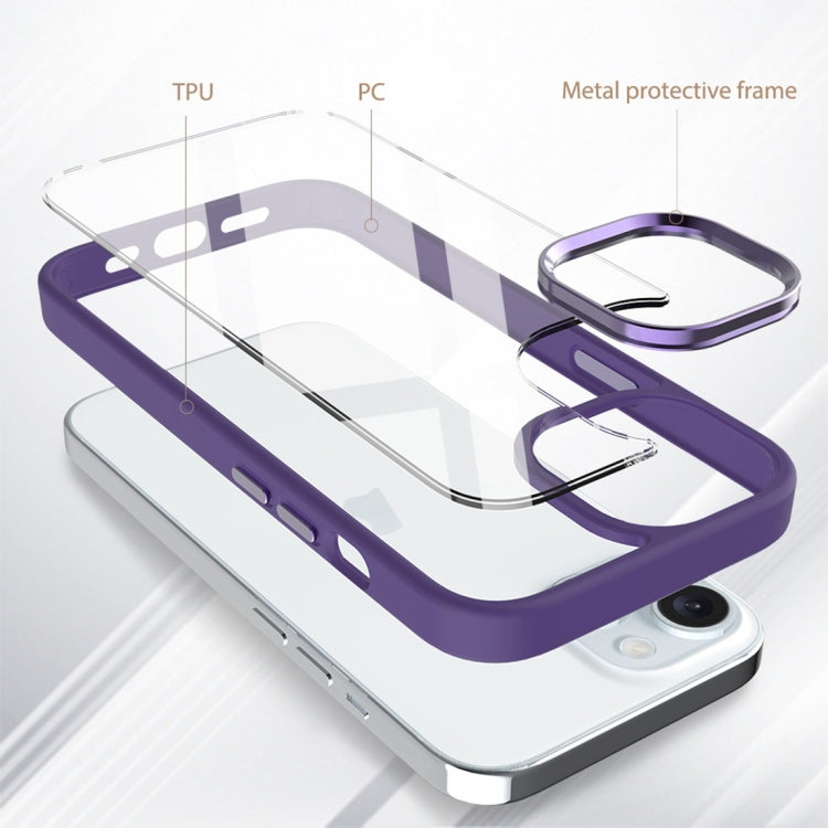 For iPhone 15 Gold Shield 2 in 1 PC + TPU Shockproof Phone Case