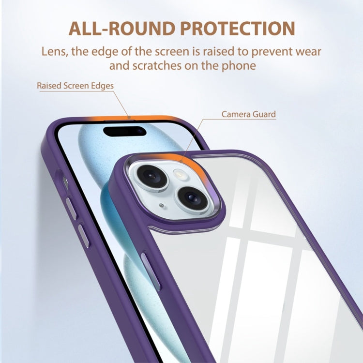 For iPhone 15 Gold Shield 2 in 1 PC + TPU Shockproof Phone Case
