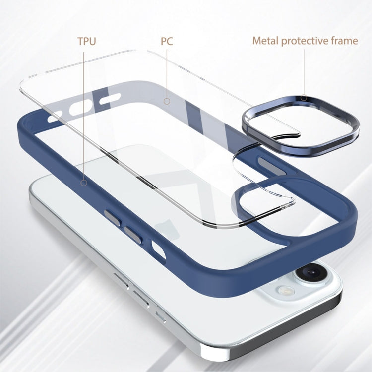 For iPhone 15 Gold Shield 2 in 1 PC + TPU Shockproof Phone Case
