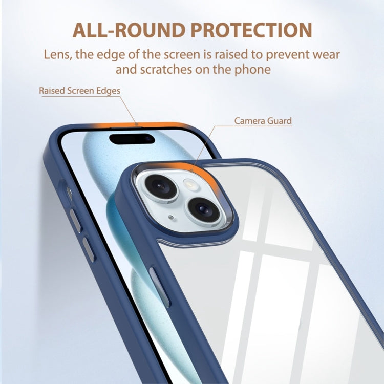 For iPhone 15 Gold Shield 2 in 1 PC + TPU Shockproof Phone Case