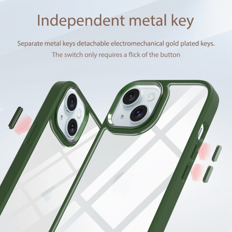 For iPhone 15 Gold Shield 2 in 1 PC + TPU Shockproof Phone Case