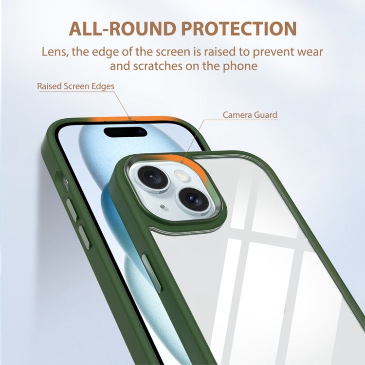 For iPhone 15 Gold Shield 2 in 1 PC + TPU Shockproof Phone Case