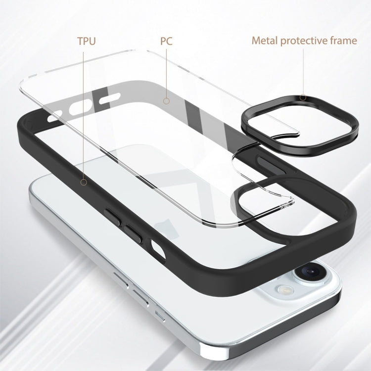 For iPhone 15 Gold Shield 2 in 1 PC + TPU Shockproof Phone Case