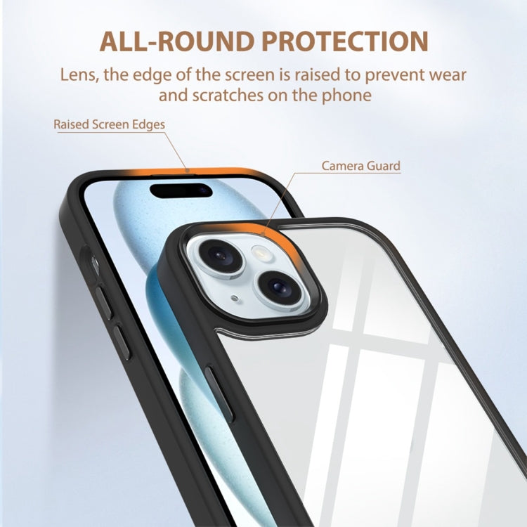 For iPhone 15 Gold Shield 2 in 1 PC + TPU Shockproof Phone Case