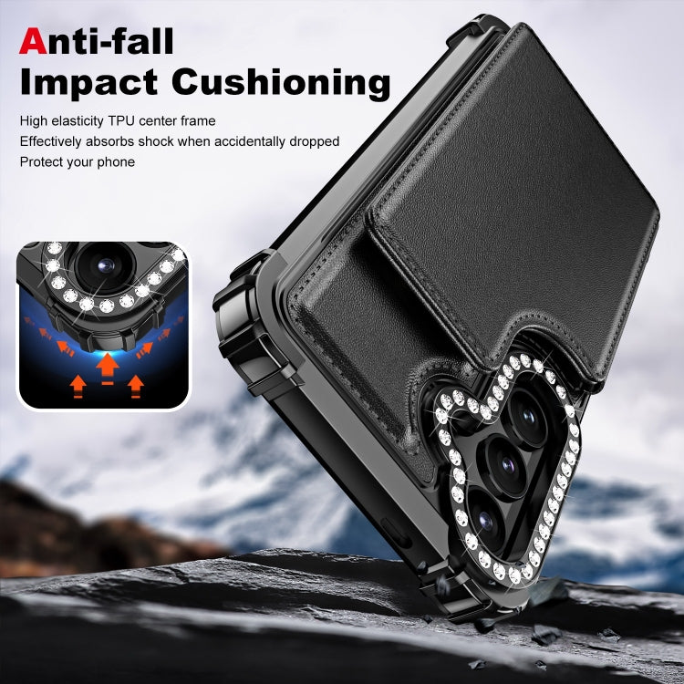 For Samsung Galaxy S24+ 5G Diamond Horizontal Card Bag Leather Phone Case
