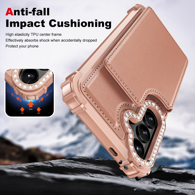 For Samsung Galaxy S24+ 5G Diamond Horizontal Card Bag Leather Phone Case