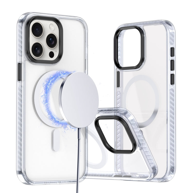 For iPhone 15 Pro Two-color TPU Hybrid PC MagSafe Phone Case