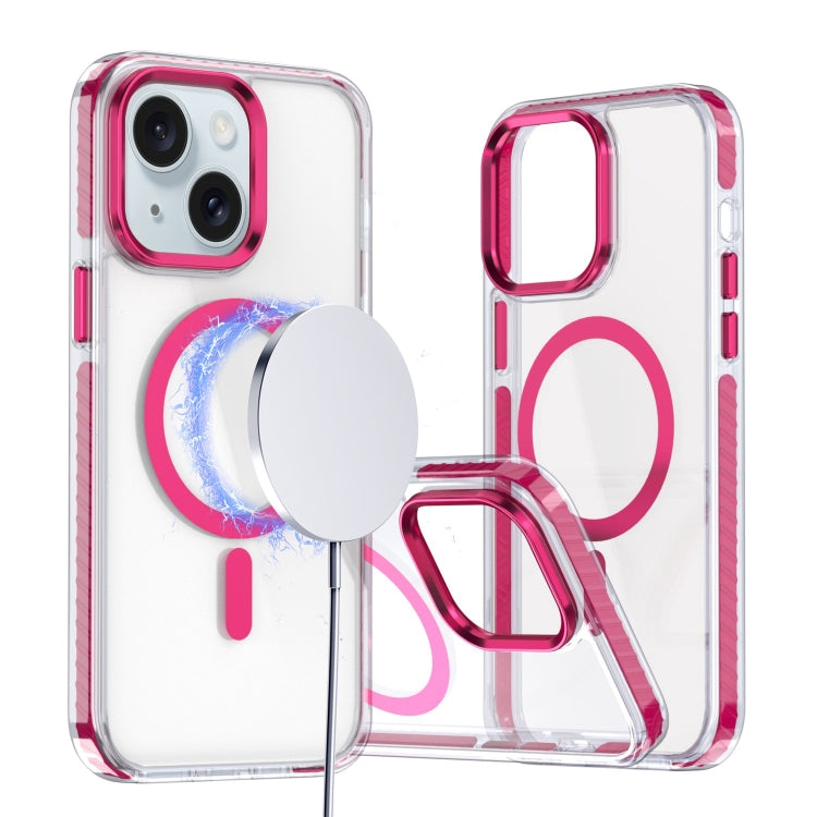 For iPhone 15 Two-color TPU Hybrid PC MagSafe Phone Case