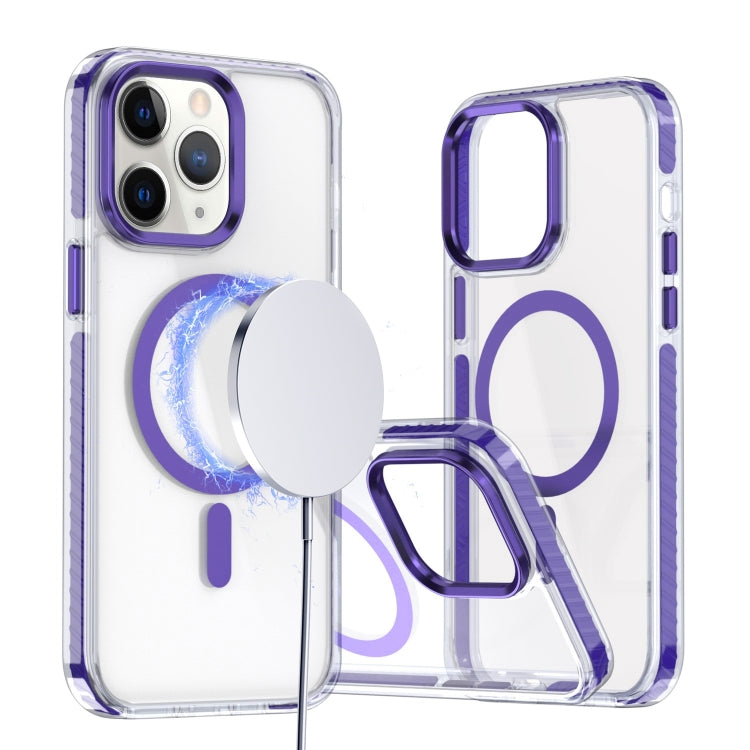 For iPhone 11 Pro Max Two-color TPU Hybrid PC MagSafe Phone Case