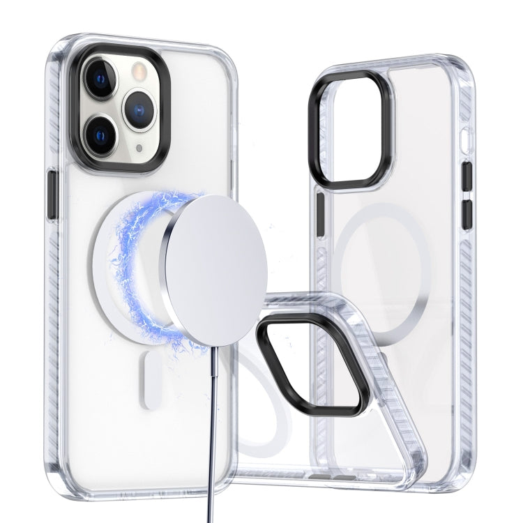 For iPhone 11 Pro Max Two-color TPU Hybrid PC MagSafe Phone Case