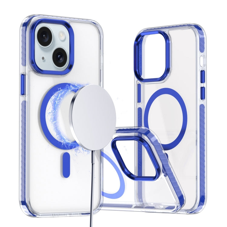 For iPhone 15 Plus Two-color TPU Hybrid PC MagSafe Phone Case