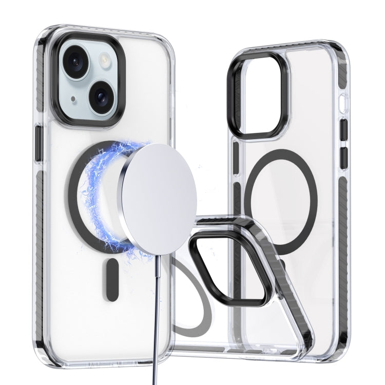 For iPhone 15 Plus Two-color TPU Hybrid PC MagSafe Phone Case