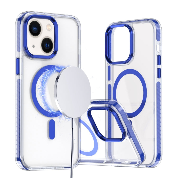For iPhone 14 Plus Two-color TPU Hybrid PC MagSafe Phone Case