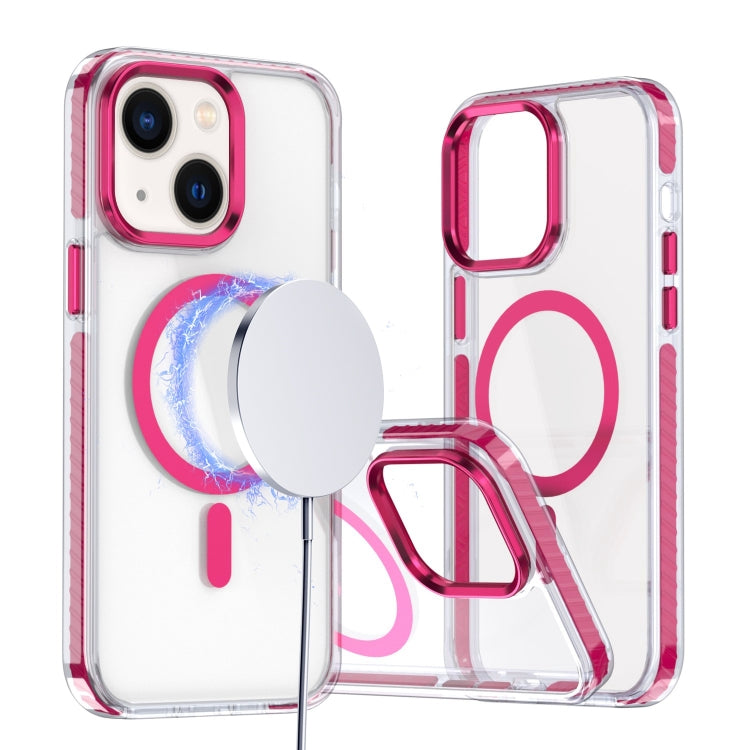 For iPhone 14 Plus Two-color TPU Hybrid PC MagSafe Phone Case