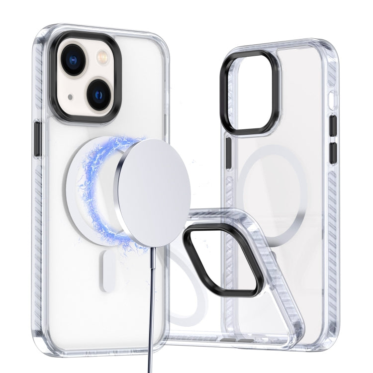 For iPhone 14 Plus Two-color TPU Hybrid PC MagSafe Phone Case