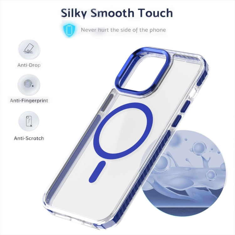 For iPhone 15 Plus Two-color TPU Hybrid PC MagSafe Phone Case
