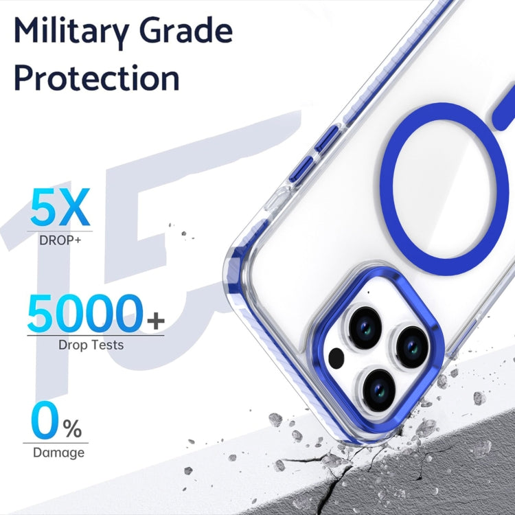 For iPhone 15 Two-color TPU Hybrid PC MagSafe Phone Case