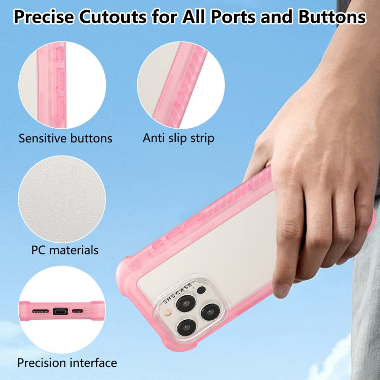 For iPhone 16 Pro Max Transparent Matte TPU Hybrid PC 3-in-1 Phone Case