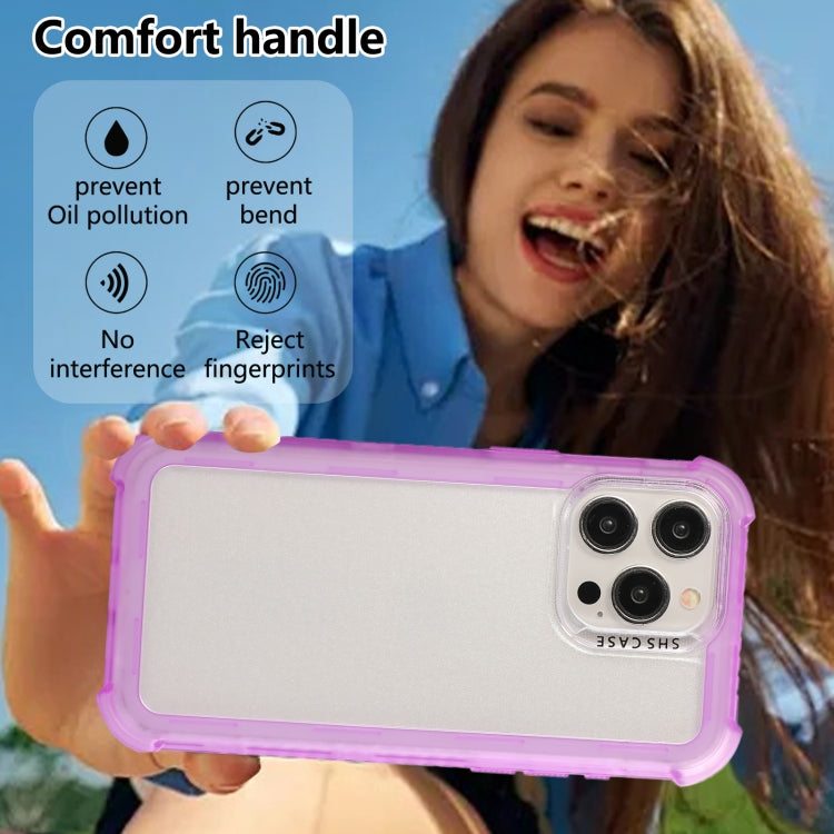For iPhone 16 Transparent Matte TPU Hybrid PC 3-in-1 Phone Case