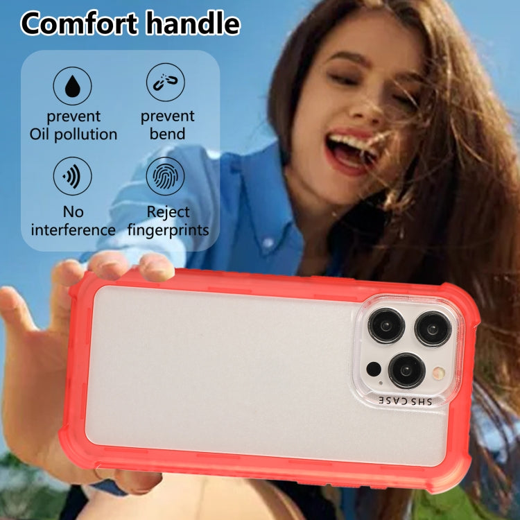 For iPhone 15 Pro Max Transparent Matte TPU Hybrid PC 3-in-1 Phone Case