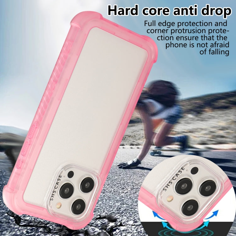 For iPhone 15 Pro Transparent Matte TPU Hybrid PC 3-in-1 Phone Case