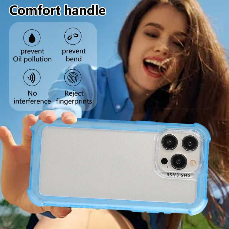 For iPhone 15 Plus Transparent Matte TPU Hybrid PC 3-in-1 Phone Case